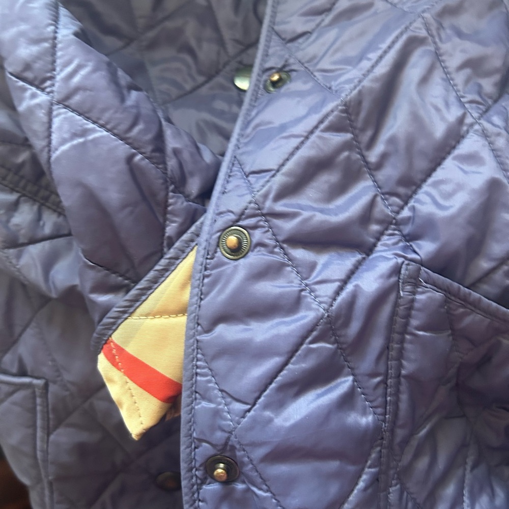 Navy Blue Burberry Quilted Children’s Jacket  6Y Classic Plaid Preppy Designer - Picture 8 of 13